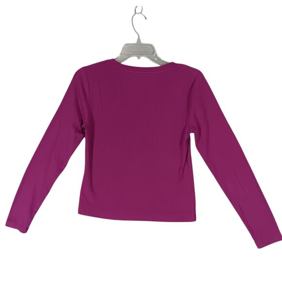 Old Navy Top Size Medium Raspberry Pink Long Sleeve Square Neckline - Picture 4 of 7